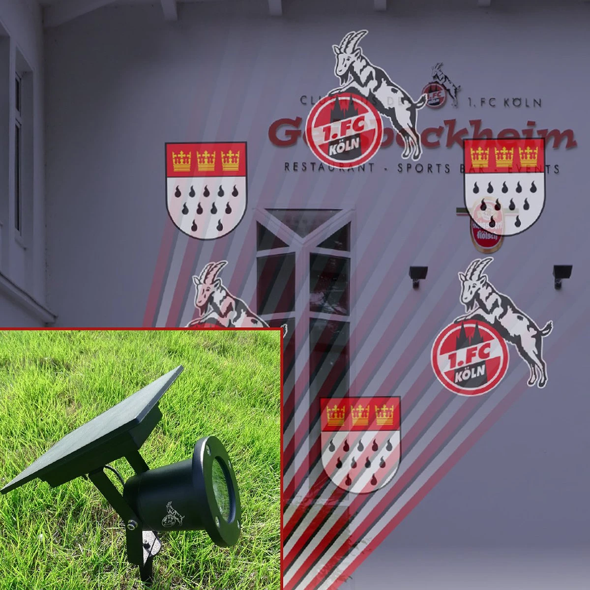 1. FC Köln LED Motivstrahler Solar 3 1. FC Köln LED Motivstrahler Solar – Bild 2