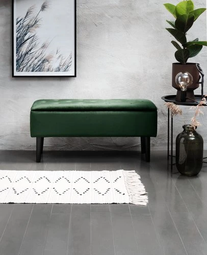 Sitzbank BADSTED M/ Stauraum Grüner Samt 4 Sitzbank BADSTED M/ Stauraum Grüner Samt – Bild 2