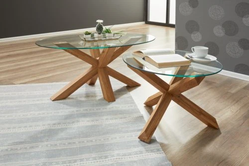 Couchtisch AGERBY 60x100 Glas/eiche 4 Couchtisch AGERBY 60x100 Glas/eiche – Bild 2