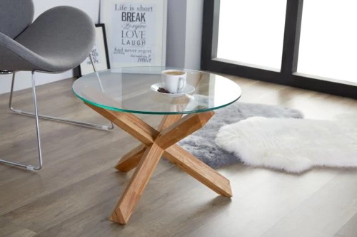 Couchtisch AGERBY Ø60 Glas/eiche 6 Couchtisch AGERBY Ø60 Glas/eiche – Bild 4