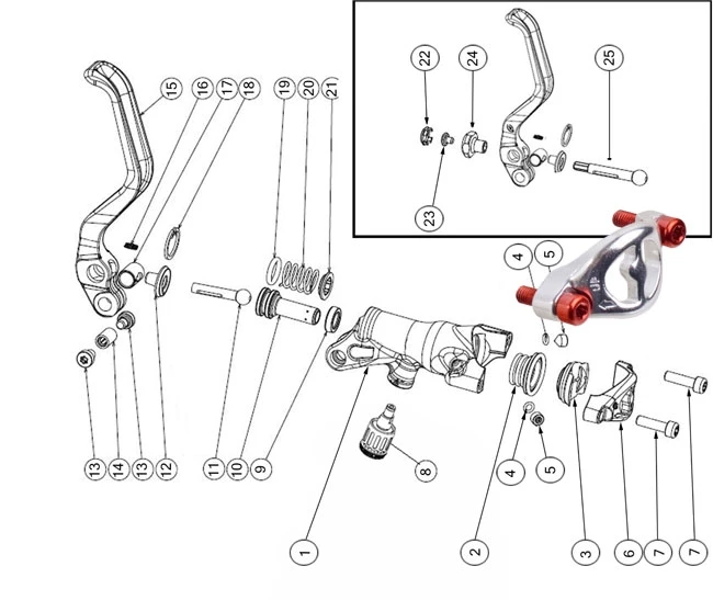 Formula R1 The One Bremshebel Schelle Silber Ohne Schrauben Mod 2010-11 - Restbestand 3 Formula R1 The One Bremshebel Schelle Silber Ohne Schrauben Mod 2010-11 - Restbestand