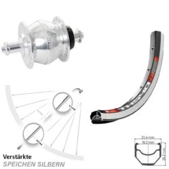 Dt-swiss 28 Zoll Vorderrad Mit Nabendynamo DT Swiss TK 540 Shutter Precision PV-8 Schwarz