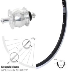 26 Zoll Nabendynamo Vorderrad Ryde ZAC 421 Shutter Precision PV-8