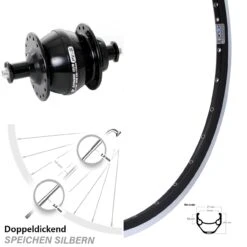 26 Zoll Nabendynamo Vorderrad Shutter Precision PV-8 Ryde ZAC 421