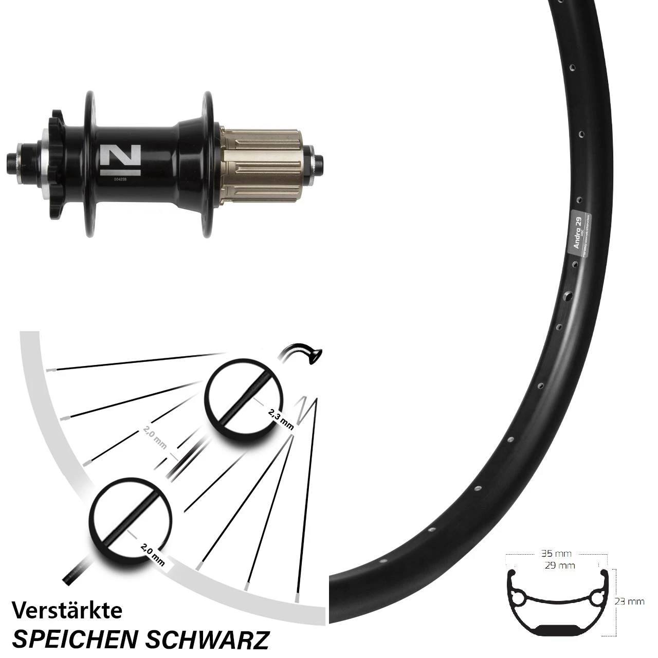 Hinterrad 29 Zoll Ryde Andra 29 Disc 5/135 Mm Novatec D042SB 3 Hinterrad 29 Zoll Ryde Andra 29 Disc 5/135 Mm Novatec D042SB