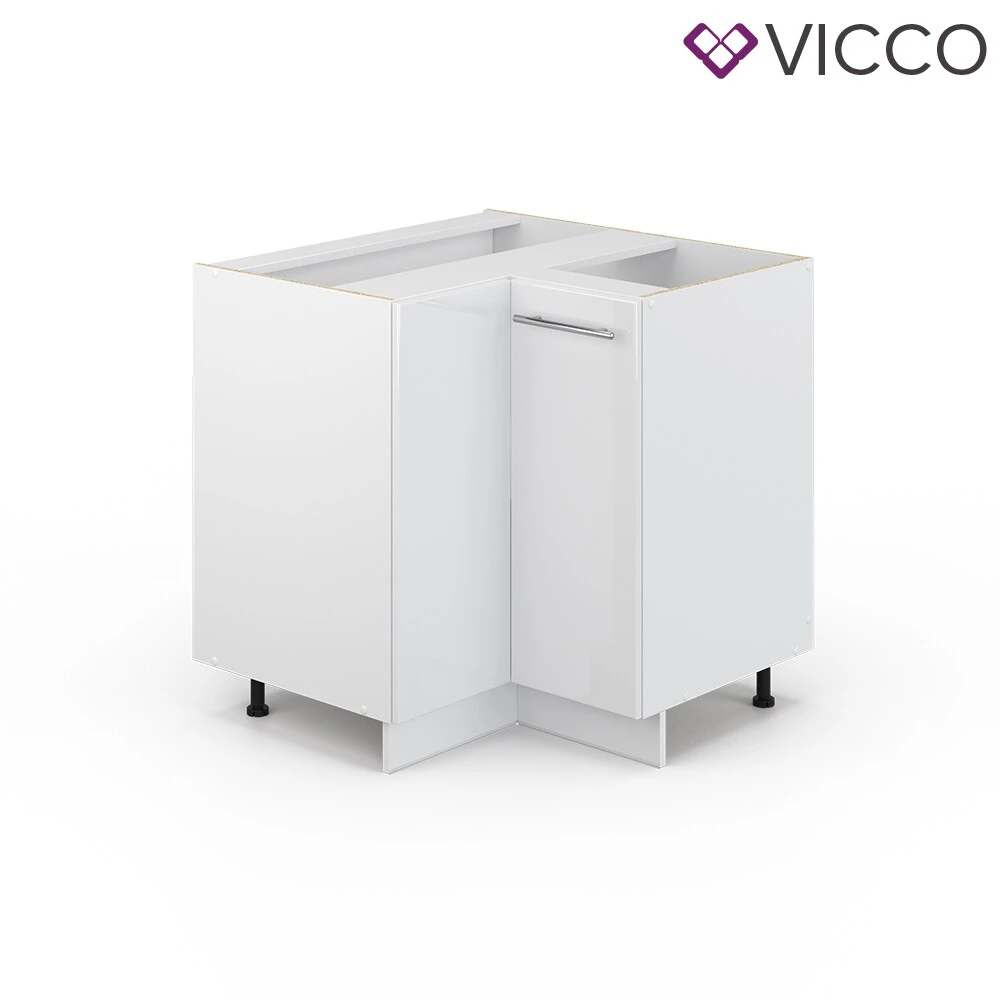 VICCO Eckunterschrank 87 Cm Weiß Küchenzeile Unterschrank Fame 3 VICCO Eckunterschrank 87 Cm Weiß Küchenzeile Unterschrank Fame – Bild 2