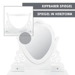 Juskys Schminktisch Julia - Frisiertisch Mit Spiegel, Hocker & 4 Schubladen - Weiß - Mädchen Kinder 12 Juskys Schminktisch Julia - Frisiertisch Mit Spiegel, Hocker & 4 Schubladen - Weiß - Mädchen Kinder -Shimano Shop 8600348200 58626405 prod 005