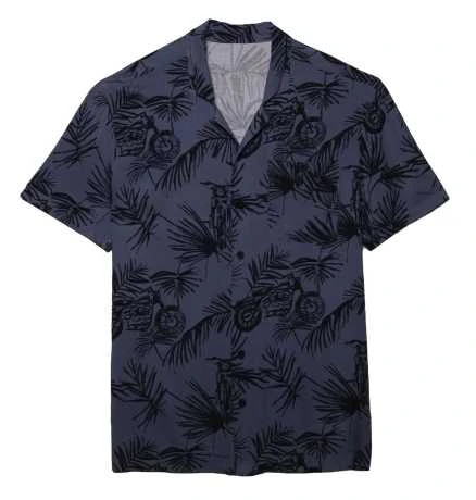 Harley Davidson Kurzarmhemd Celebration Allover Blau 3 Harley Davidson Kurzarmhemd Celebration Allover Blau