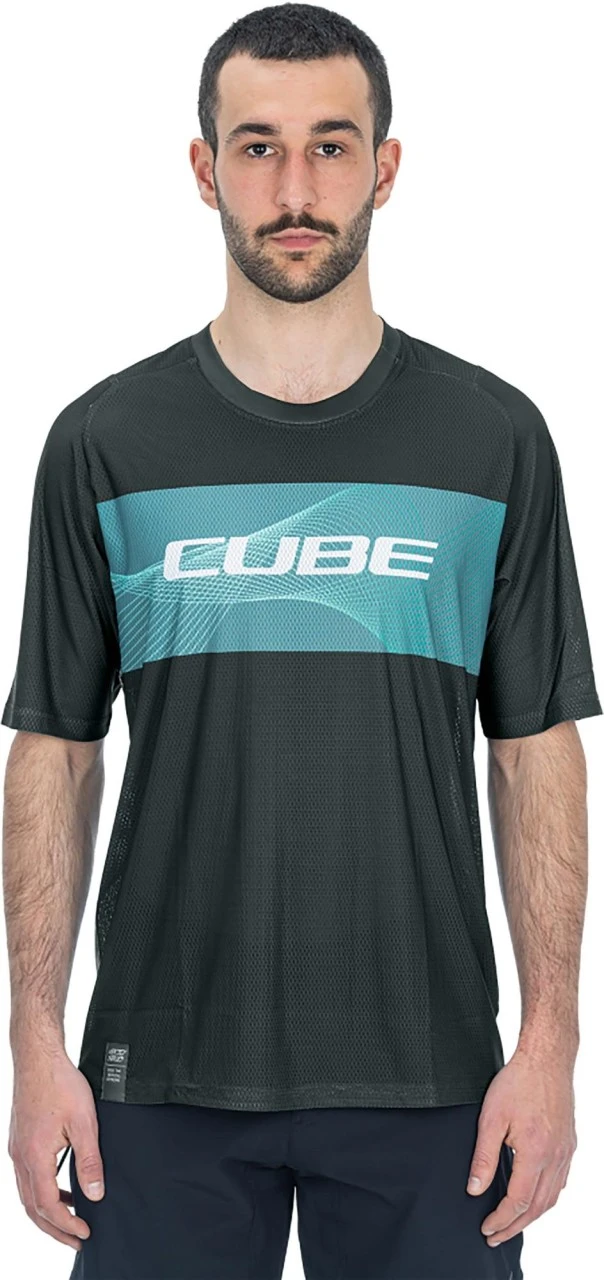 CUBE VERTEX Rundhalstrikot Kurzarm Grey´n´mint 3 CUBE VERTEX Rundhalstrikot Kurzarm Grey´n´mint – Bild 2