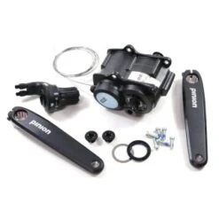 PINION Getriebe C1.12 Schwarz Anthrazit - Komplettset P1110 - Schaltgriff DS2 + Kurbel -Shimano Shop pinion getriebe c112 schwarz anthrazit komplettset p1110 schaltgriff ds2 kurbel 1