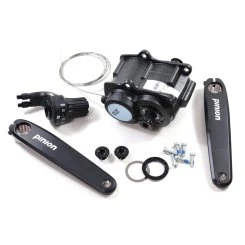 PINION Getriebe C1.12 Schwarz Anthrazit - Komplettset P1110 - Schaltgriff DS2 + Kurbel